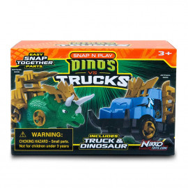 Ігровий набір – машинка та динозавр Triceratops green