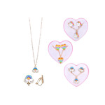 Біжутерія  у формі серця, 2в1 сережки + підвіска, мікс 3-х видів