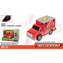 Машина АВТОПРОМ арт. 7987A батар.,світ., звук, короб.  21*13*11см