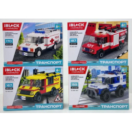 Конструктор IBLOCK арт. PL-921-437 ТРАНСПОРТ, 159-187дет, р-р уп-ки 22*16*6см