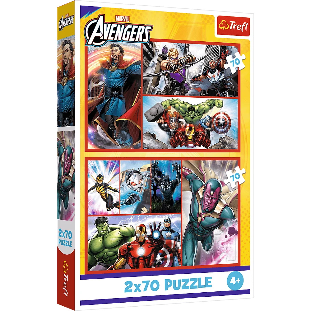 Пазли 2x70 The Avengers Стати героєм, в кор. 30*19*4см, ТМ Trefl