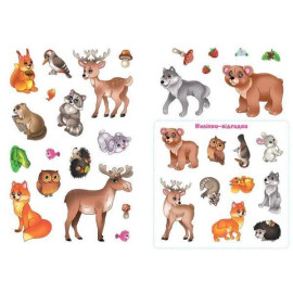 Навчальна Гра-панорамка (58 багаторазових наліпок): Лісові мешканці (у)