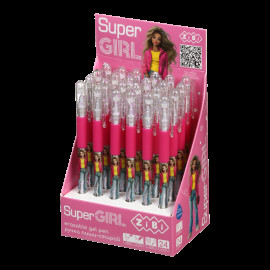 Ручка гелева пиши-стирай SUPER GIRL з гумовим грипом, 0,5 мм, синя