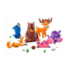 Набір пластиліну, що самостійно твердіє, ЛІПАКА – ЛІСОВІ ЗВІРІ: ВОВК, ЛИСИЧКА, БІЛОЧКА