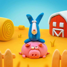 Набір пластиліну, що самостійно твердіє, ЛІПАКА – ПОРОСЯТКО, КОНЯЧКА, КРОЛИК