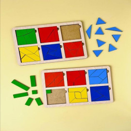 Пазли-вкладки дерев'яні Квадрати Нікітина 3 рівень