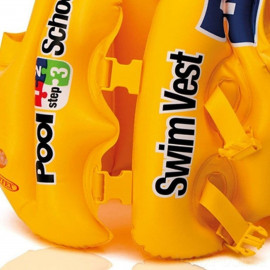 Жилет надувн. 58660 (24шт) жовтий, вініл (3-6 років), 2 застежки, в кор.