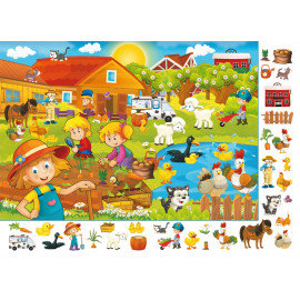 Книга "Книга-картонка "Великий виммельбух. Ферма" (укр.)