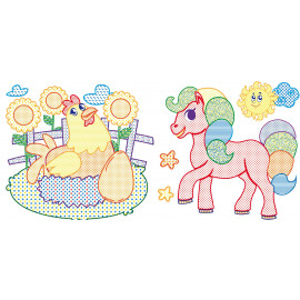 Книга "Водяні розмальовки з кольоровим контуром. Свійські тварини"