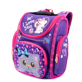 Рюкзак ортопедичний фіолетовий, котик  4998  33*23*14см