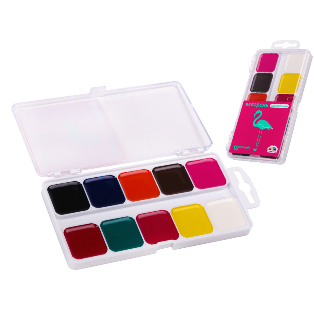 Акварель 10 кол., б/п, пластик, Захоплення