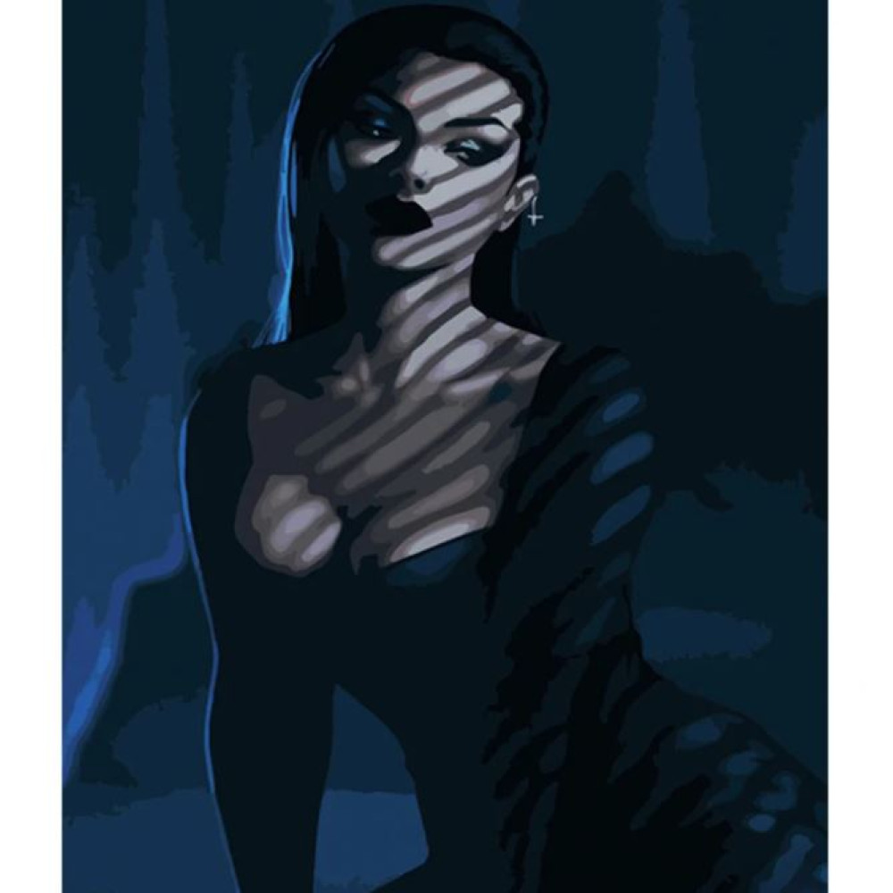 УЦІНКА! Набір для розпису по номерах Таємнича красуня Strateg розміром 40х50 см (GS573)