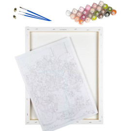 Набір для розпису по номерах Синьо-золоті півонії Strateg розміром 40х50 см (GS1449)