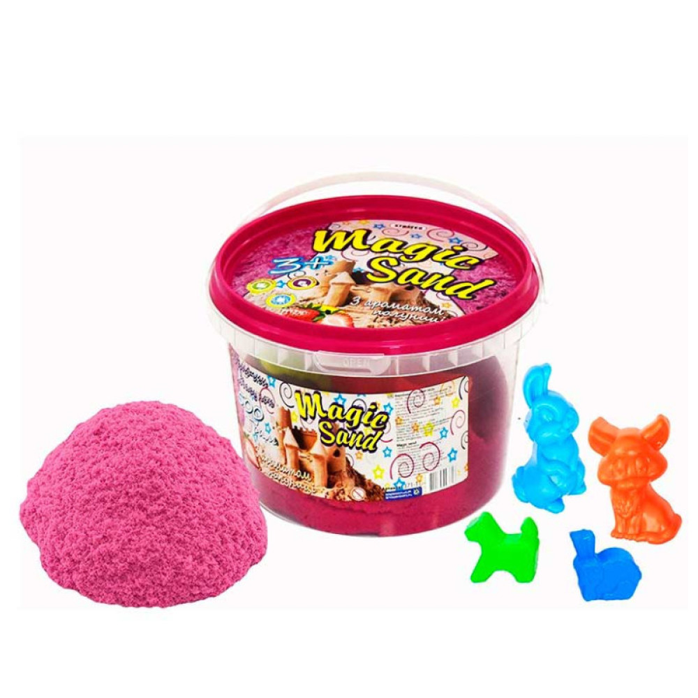 Magic sand рожевого кольору, у відрі 0,500 кг