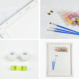 Набір для розпису по номерах  Рожеві окуляри Strateg розміром 30х30 см (ES083)