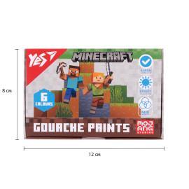 Фарби гуашеві Yes Minecraft 6 кол. 20 мл