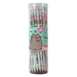 Олівець Yes ч/гр круг. з ласт. в пл. тубі, 36шт/уп 