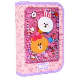 Пенал твердий Yes одинарний з клапаном HP-03 Line Friends Always Together