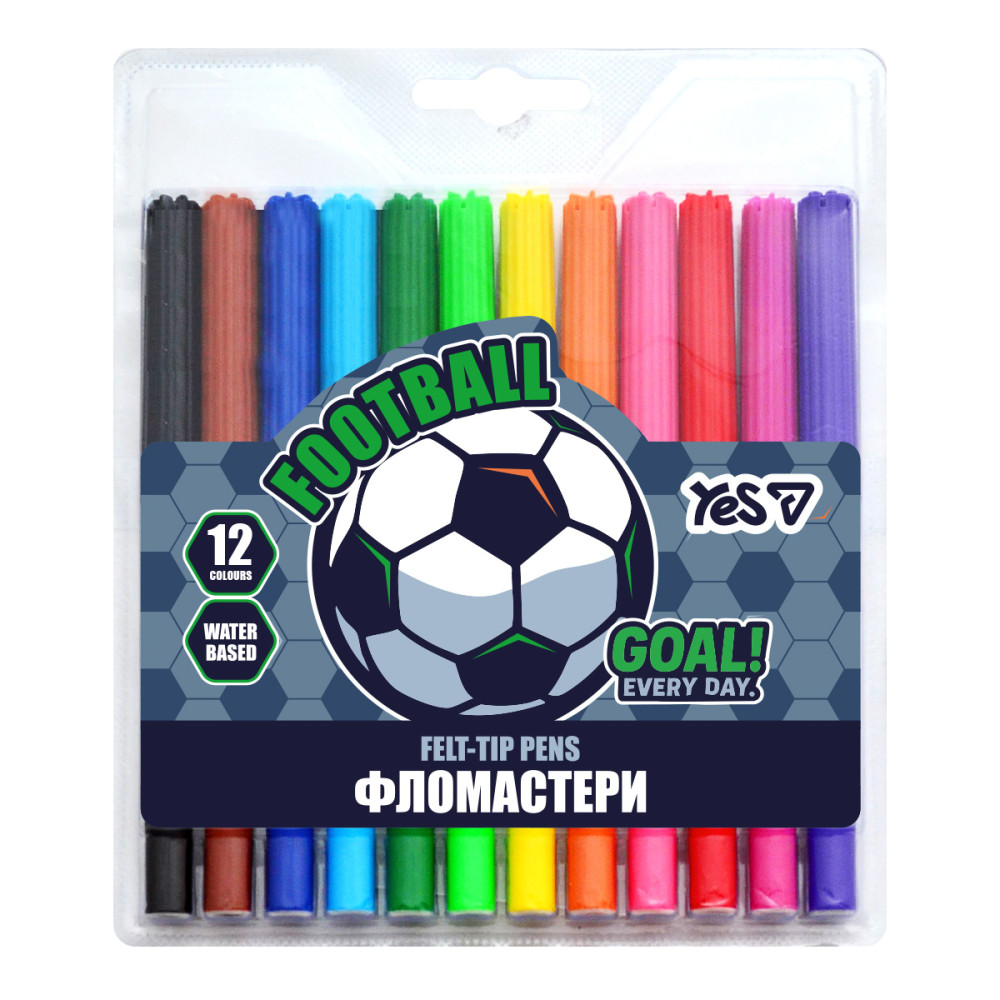 Фломастери Yes 12 кольорів 
