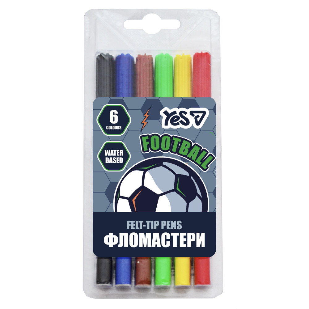 Фломастери Yes 6 кольорів 