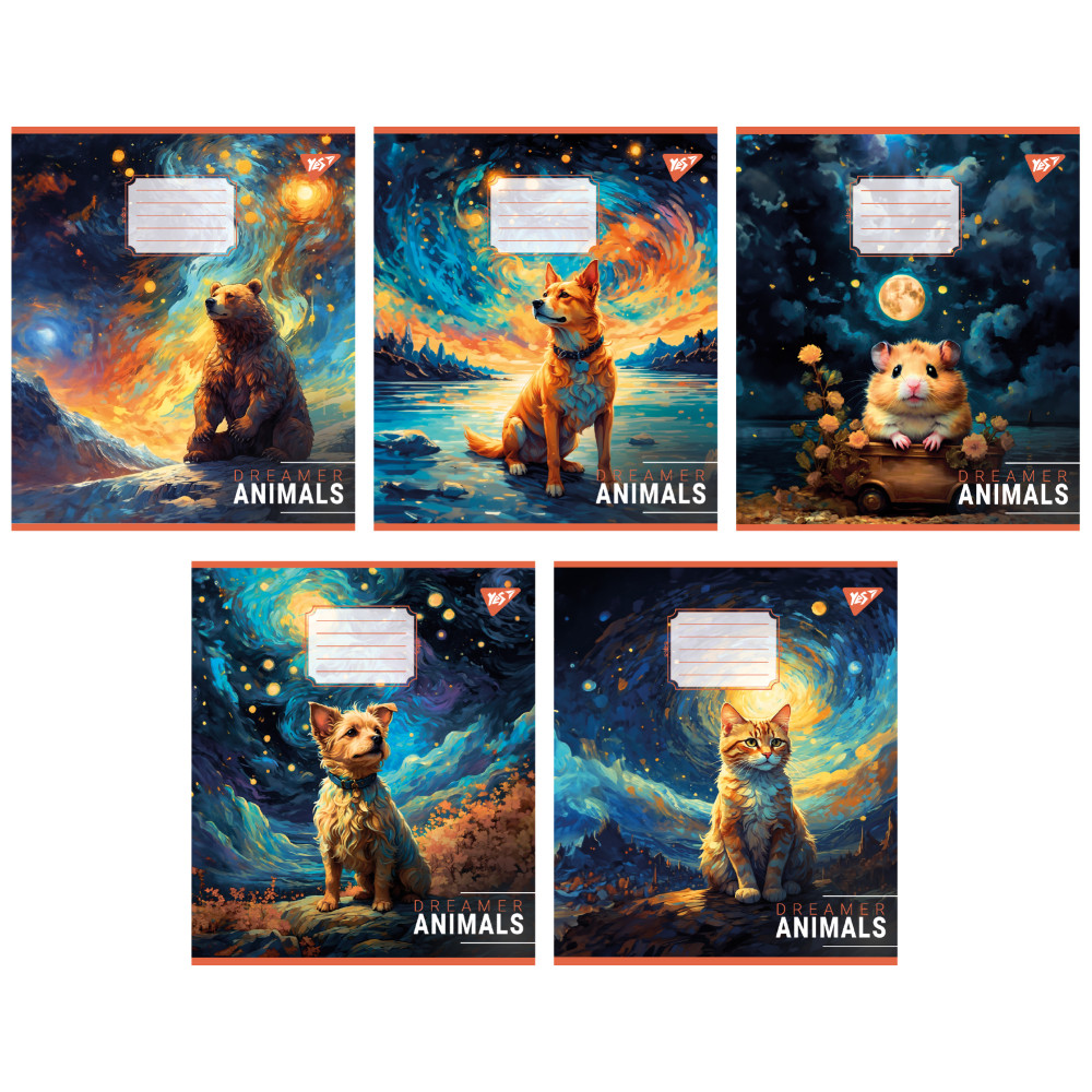 А5/60 лін. Yes Dreamer animals, зошит для записів