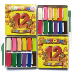 Пластилін ВОСКОВИЙ на 12 кол. 195 гр. зі стеком (Шоу-Бокс) ТМ 