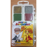 Фарби акварельні медові 10 кольорів "БЛИСКАВКА" (золото + срібло) в пласт. кор., 1/54