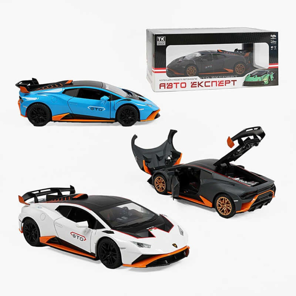 Машинка 2511-98 Авто Експерт, металопластик, масштаб 1:24, звук, світло, інерція, відчиняються двері, багажник та капот
