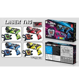 Пістолет 2140 A, сенсорна мішень, набір на 1 гравця, електронне табло,  підсвічування, озвуч. англ. Мов.