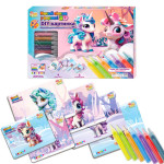 Малюй піском 44074, 6 карток, 6 кольорів піску, щітка, в коробці