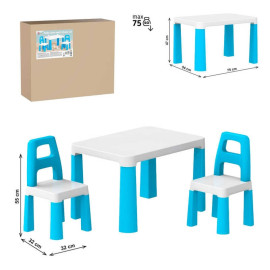 Стіл дитячий з двома стільцями (блакитний) 0471