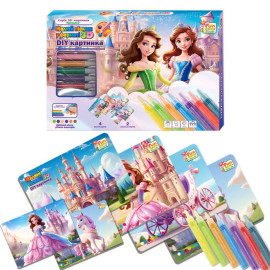 Малюй піском 66583, 6 карток, 6 кольорів піску, щітка