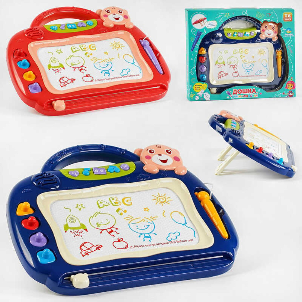 Дошка для малювання музична 71899, ОЗВУЧ. УКР. МОВ., абетка, пісні, цифри, фігури, печатки, кольорова поверхня