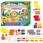 Поший сам 89447, “Тварини джунглів”, 6 фігурок, шаблони з фетру, нитки, пластикові голки, наповнювач