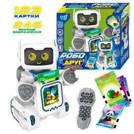 Робот-картридер на радіокеруванні “РобоДруг” 89610, ОЗВУЧ. УКР МОВ., 123 картки, 246 зображень, казки, пісні, історії, сенсорна кнопка