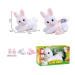 Інтерактивна тваринка 933-146 E “Кролик”, запис та відтворення звуків, сенсорні та магнітні датчики, двоє кроленят, пляшечка, пісні англ. мовою, окастик, в коробці