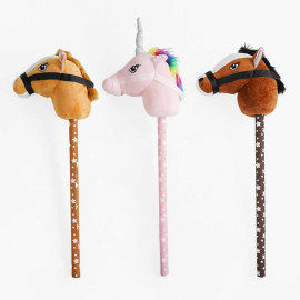Коник на паличці C 64277 середня висота 70 см, звуки: стукіт копит та іржання, плюшева голова, дерев'яна палиця