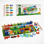 Логічна дерев’яна дошка C 65715 кілочки, сортер, пазли магнітна риболовля