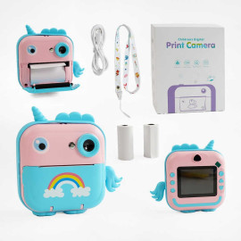 Фотоапарат-принтер C 68254 type-C, роз’єм для SD карти, фото, відео, гри, 3 рулони термопаперу