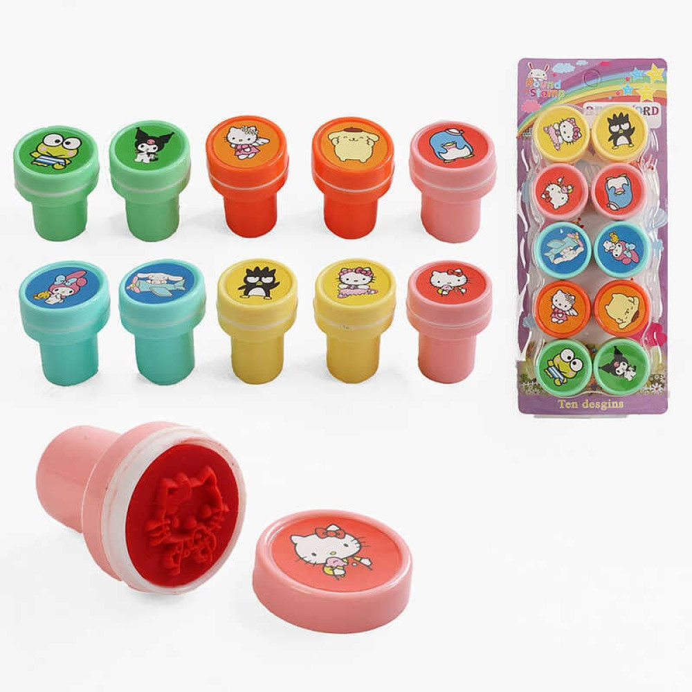 Набір печаток C 70473 герой, висота - 4 см, 10 штук в упаковці, вбудоване чорнило, на листі