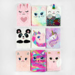 Блокнот M 15017, хутряна обкладинка,тваринка, у лінійку