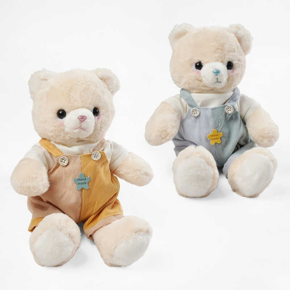 М`яка іграшка M 18063, “Ведмедик”, висота 30см, знімний одяг, пластикові очі
