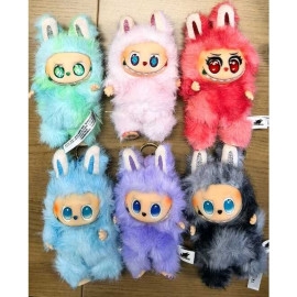 М`яка іграшка-брелок Labubu музична M 19778, 15 см, підсвічування