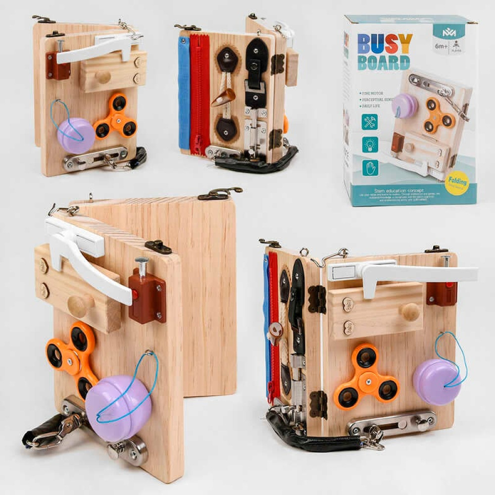 Бізіборд дерев'яний С 49415 логічний, в коробці