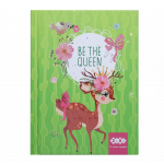 /Блокнот BE THE QUEEN, А-6, 64л., кл., тв. обкл., мат. лам.+лак, гліт, салатовий
