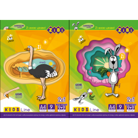 Набір кольорового картону та паперу, А4, 9 арк. картону + 9 арк. паперу, KIDS Line