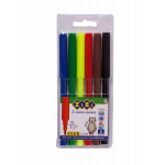 Фломастери, 6 кольорів