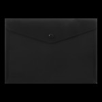 Папка-конверт А4 на кнопці, напівпрозора, чорний