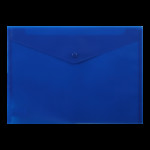 Папка-конверт А4 на кнопці, напівпрозора, синій