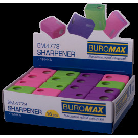 Чинка, 2 отв. пластиковий корпус, з контейнером